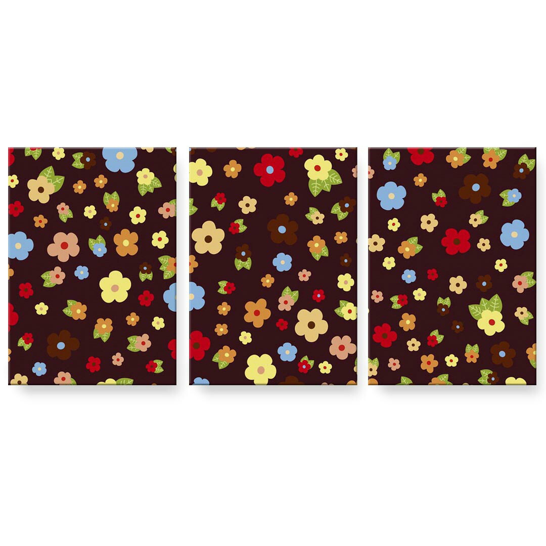 アートパネル 3連 3枚セット 絵 絵画 飾り igsticker 594mmx420mm A2 フォト 壁掛け 木枠 インテリア おしゃれ 000735 花　カラフル