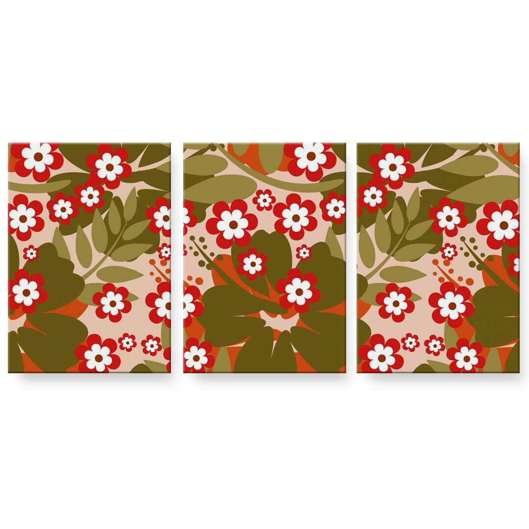 アートパネル 3連 3枚セット 絵 絵画 飾り igsticker 594mmx420mm A2 フォト 壁掛け 木枠 インテリア おしゃれ 000750 クローバー　花