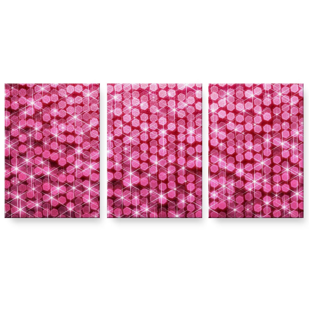 アートパネル 3連 3枚セット 絵 絵画 飾り igsticker 594mmx420mm A2 フォト 壁掛け 木枠 インテリア おしゃれ 000828 キラキラ　ピンク