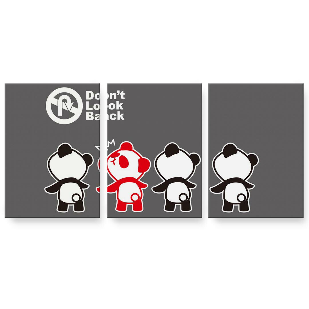 作物ダイアログボックス 3連 3枚仕掛ける 絵  絵図  飾り付け igsticker 594mmx420粍 A2  映し絵 飾り付け 木枠 室内装飾 かっこ良い   000955  ジャイアントパンダ 挿し画 アートパネル・アートボード-壁紙・装飾フィルム