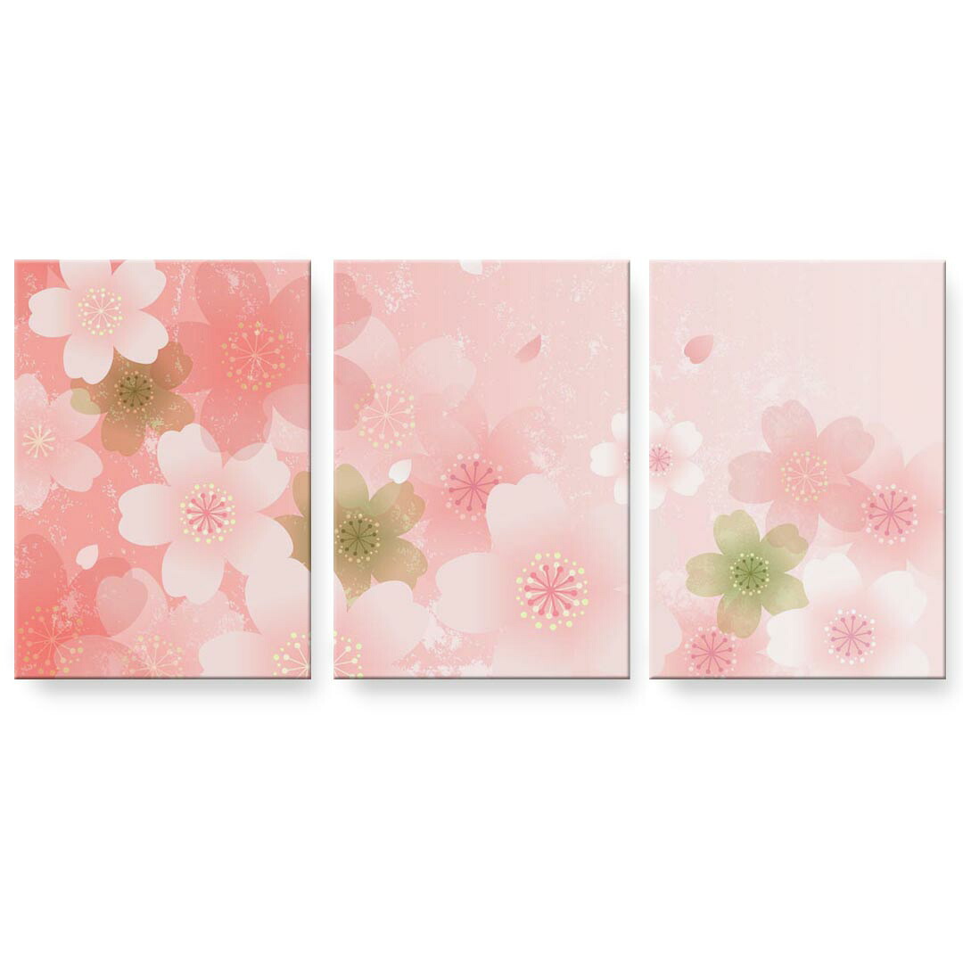 アートパネル 3連 3枚セット 絵 絵画 飾り igsticker 594mmx420mm A2 フォト 壁掛け 木枠 インテリア おしゃれ 000987 桜 花
