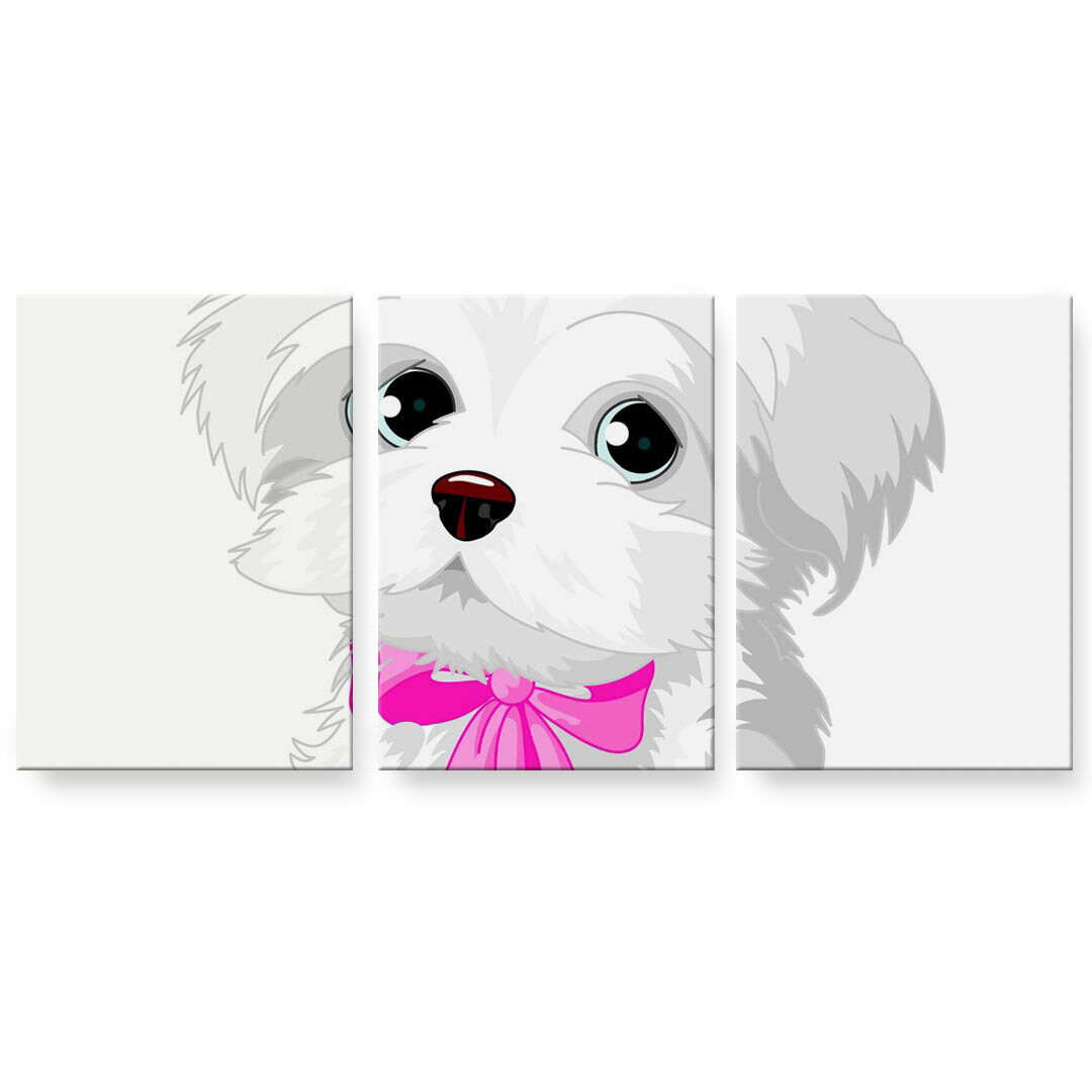 アートパネル 3連 3枚セット 絵 絵画 飾り igsticker 594mmx420mm A2 フォト 壁掛け 木枠 インテリア おしゃれ 001069 犬　シーズー