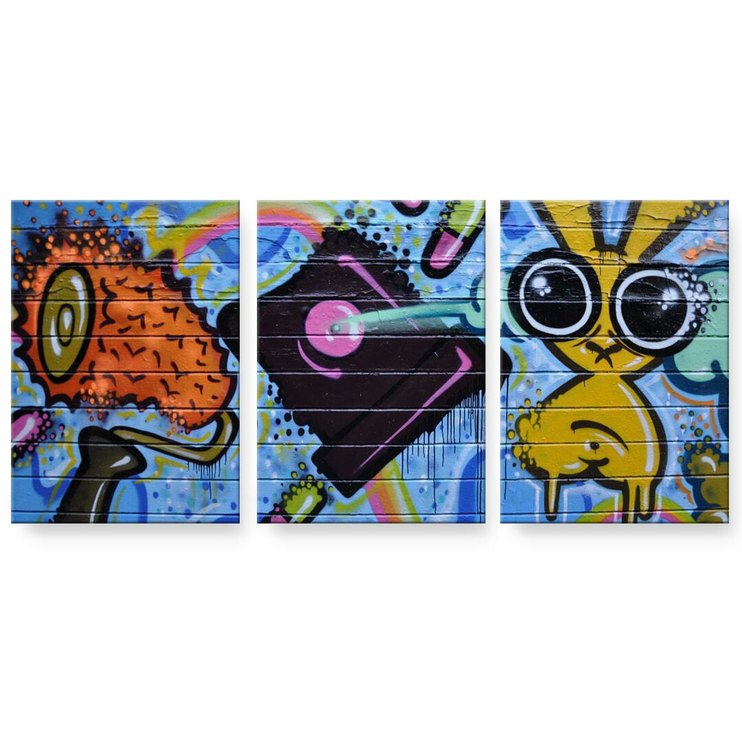 作物ダイアログボックス 3連 3枚仕掛ける 絵  絵図  飾り付け igsticker 594mmx420粍 A2  映し絵 飾り付け 木枠 室内装飾 かっこ良い   001086   グラフィティ 落書き 壁紙・装飾フィルム-アートパネル・アートボード