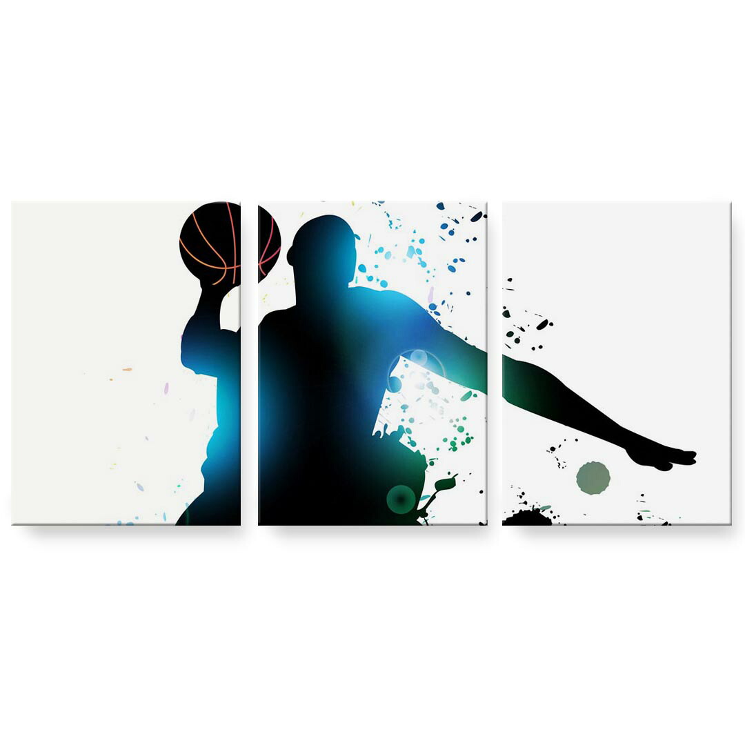 アートパネル 3連 3枚セット 絵 絵画 飾り igsticker 594mmx420mm A2 フォト 壁掛け 木枠 インテリア おしゃれ 001170 バスケットボール　ダンク