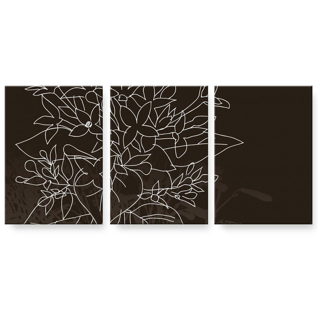 アートパネル 絵 絵画 飾り 選べるサイズ 594×841mm A1 3枚セット セット物 モダン 玄関 写真 フォト インテリア おしゃれ 001256 花　黒