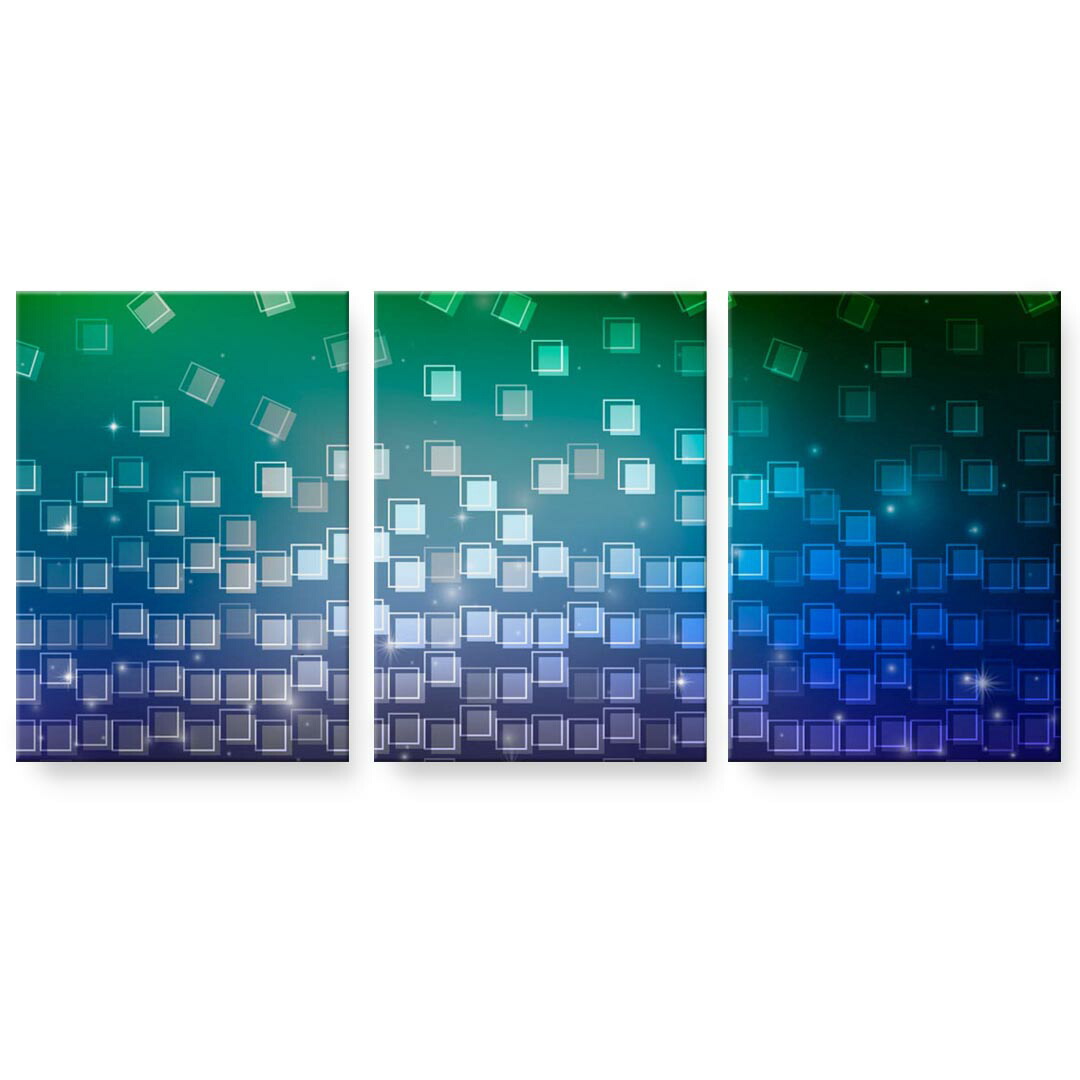 作物ダイアログボックス 3連 3枚仕掛ける 絵  絵図  飾り付け igsticker 594mmx420粍 A2  映し絵 飾り付け 木枠 室内装飾 かっこ良い   001271  差しつかえる 緑 青 インテリア・寝具・収納-アートパネル・アートボード