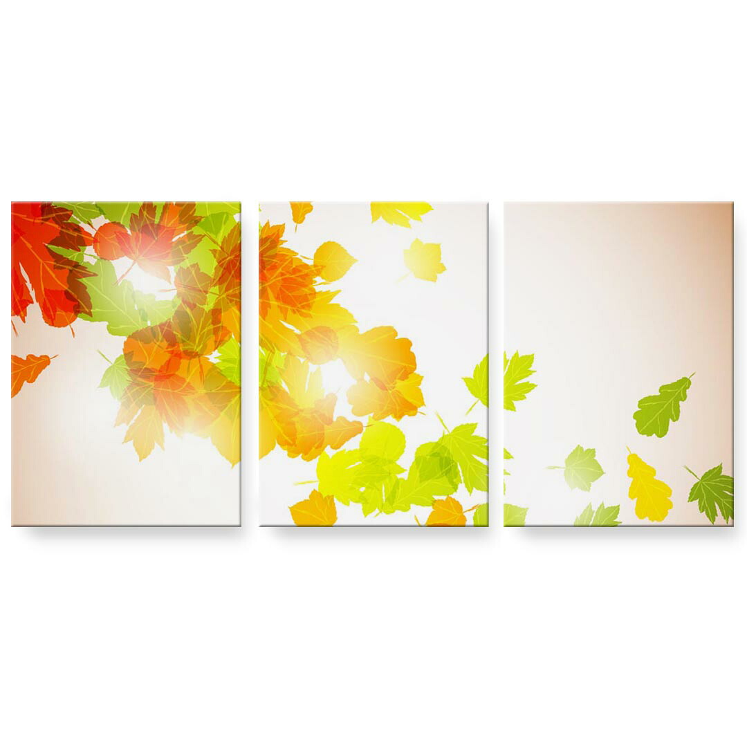 アートパネル 3連 3枚セット 絵 絵画 飾り igsticker 594mmx420mm A2 フォト 壁掛け 木枠 インテリア おしゃれ 001279 紅葉　秋　銀杏｜kabeコレ