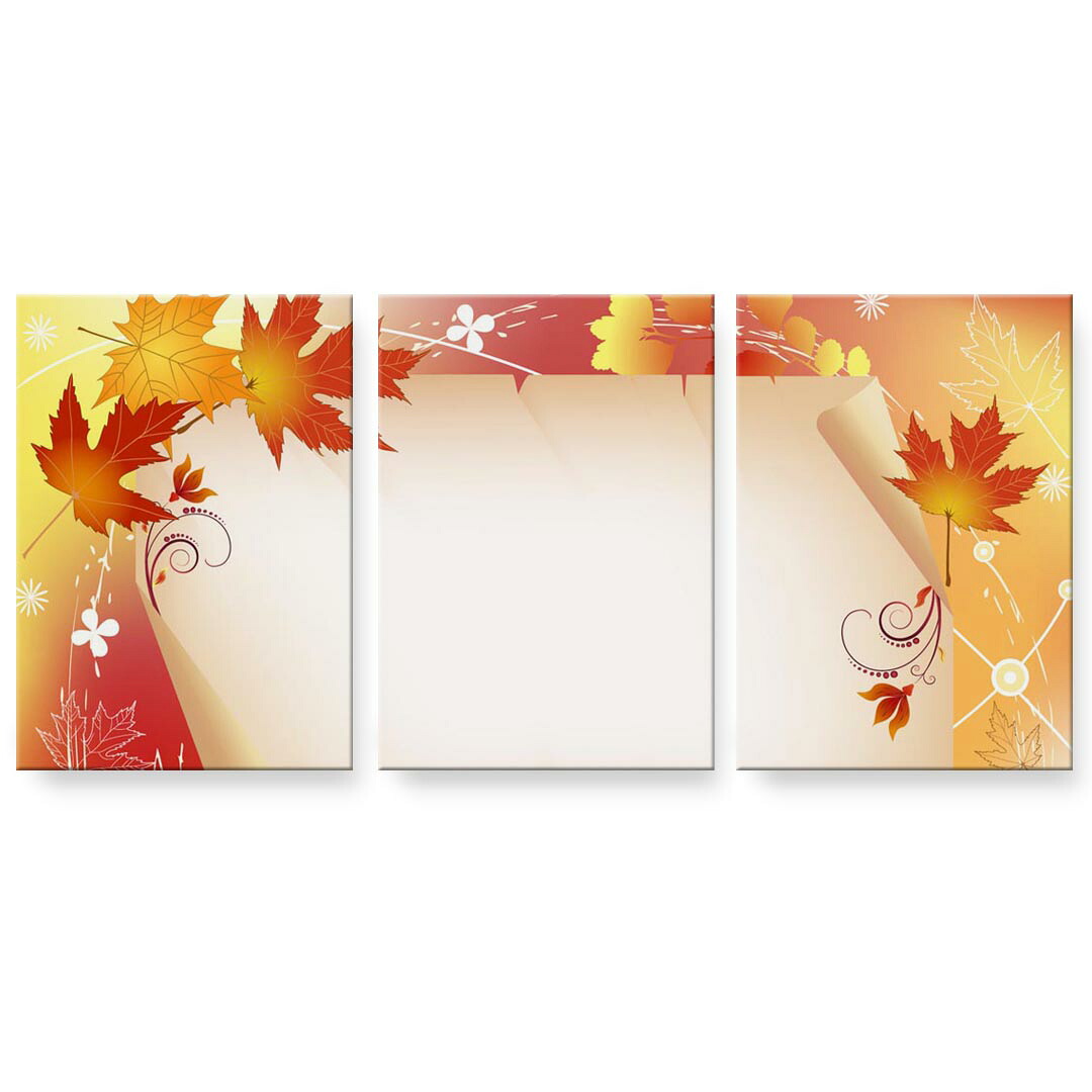 アートパネル 3連 3枚セット 絵 絵画 飾り igsticker 594mmx420mm A2 フォト 壁掛け 木枠 インテリア おしゃれ 001299 紅葉　秋