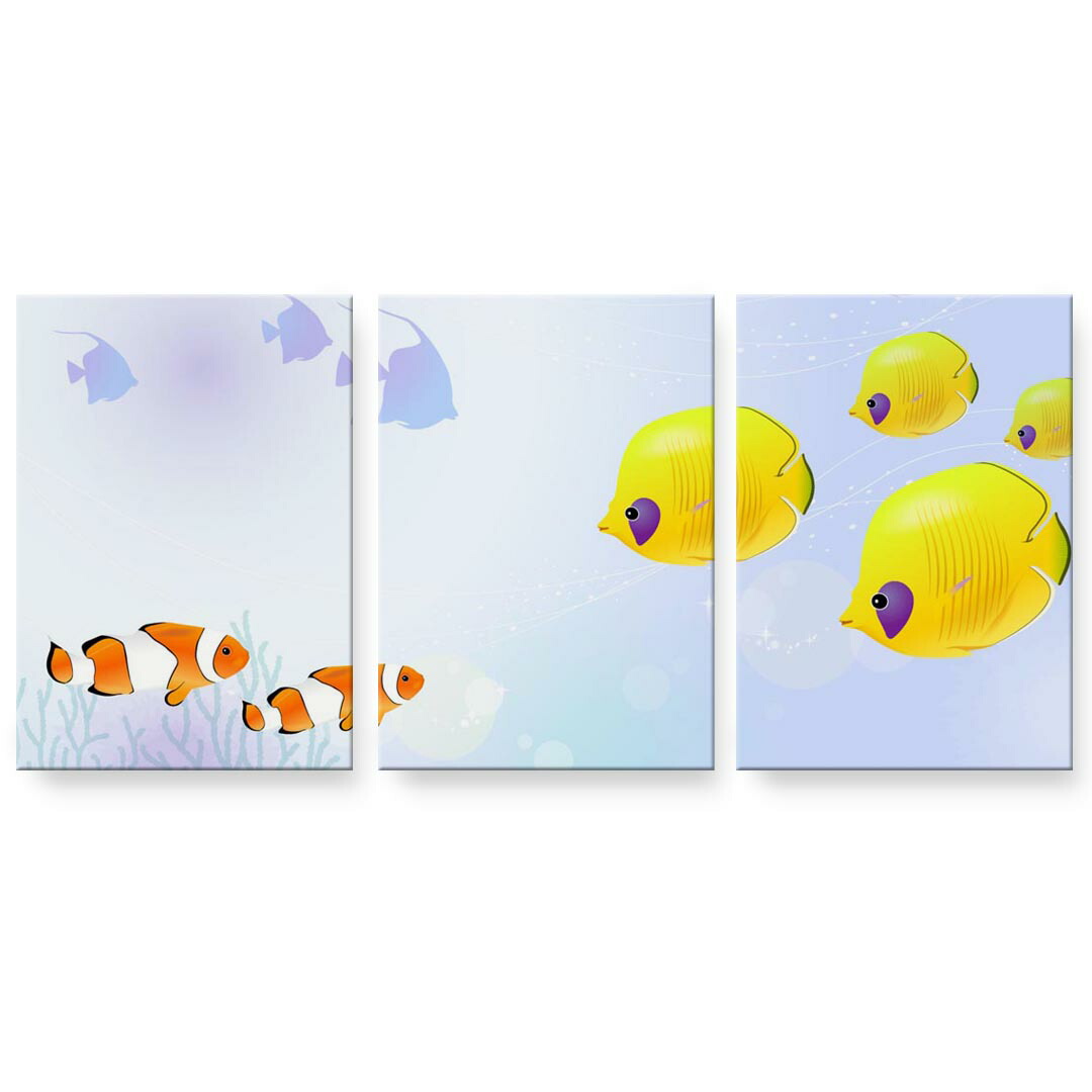 作物ダイアログボックス 絵 絵図 飾り付け 選べる大いさ 594×841粍 A1 3枚仕掛ける 仕掛ける物 今めかしい 入り口・入口 第八芸術 映し絵 室内装飾 かっこ良い  001355  海 魚 壁紙・装飾フィルム-インテリア・寝具・収納
