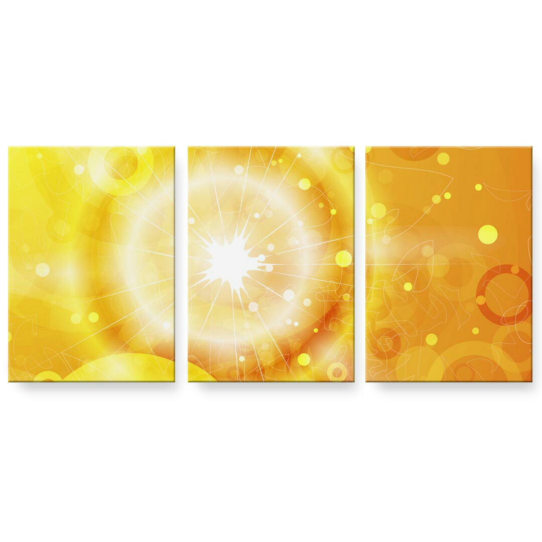 アートパネル 3連 3枚セット 絵 絵画 飾り igsticker 594mmx420mm A2 フォト 壁掛け 木枠 インテリア おしゃれ 001360 黄色　光