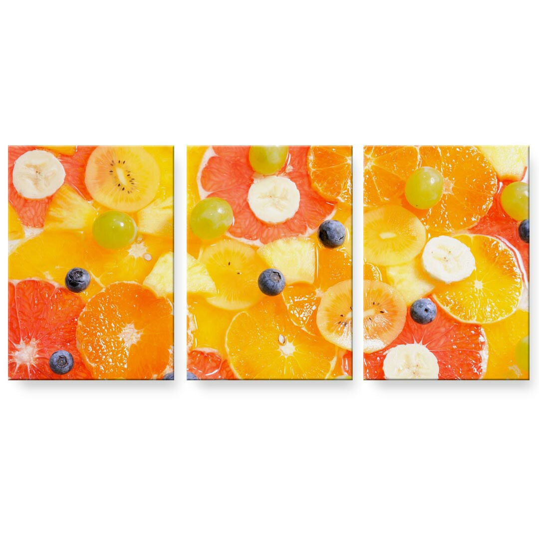 アートパネル 3連 3枚セット 絵 絵画 飾り igsticker 594mmx420mm A2 フォト 壁掛け 木枠 インテリア おしゃれ 001602 果実　オレンジ｜kabeコレ 8,960円