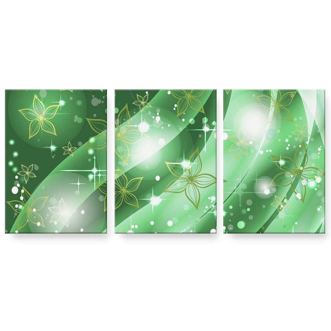 アートパネル 3連 3枚セット 絵 絵画 飾り igsticker 594mmx420mm A2 フォト 壁掛け 木枠 インテリア おしゃれ 001805 花 緑|kabeコレ
