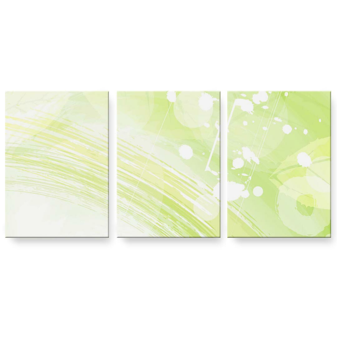 アートパネル 3連 3枚セット 絵 絵画 飾り igsticker 594mmx420mm A2 フォト 壁掛け 木枠 インテリア おしゃれ 001810 植物　シンプル　緑｜kabeコレ