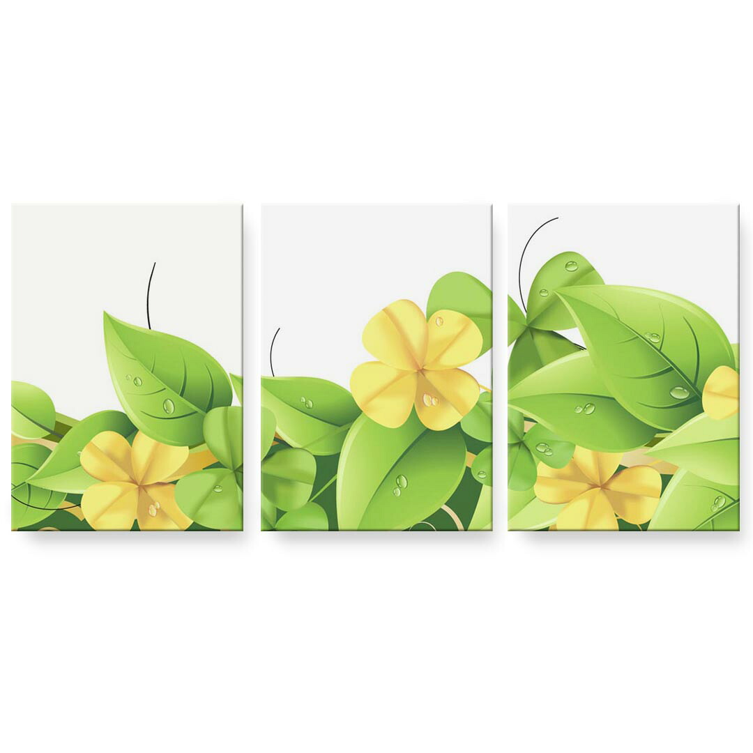 アートパネル 3連 3枚セット 絵 絵画 飾り igsticker 594mmx420mm A2 フォト 壁掛け 木枠 インテリア おしゃれ 001832 花 黄色|kabeコレ