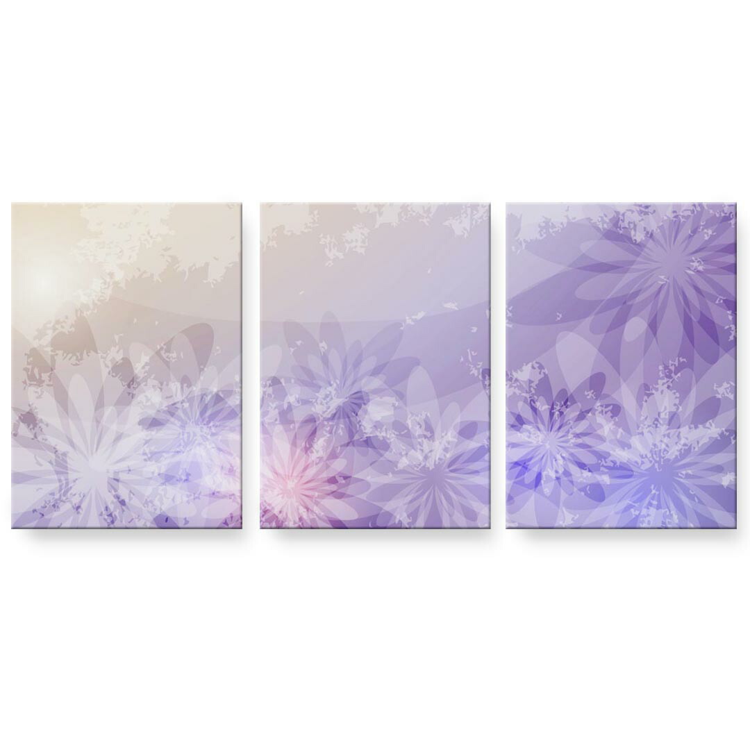 アートパネル 3連 3枚セット 絵 絵画 飾り igsticker 594mmx420mm A2 フォト 壁掛け 木枠 インテリア おしゃれ 002000 花　　紫 9,600円