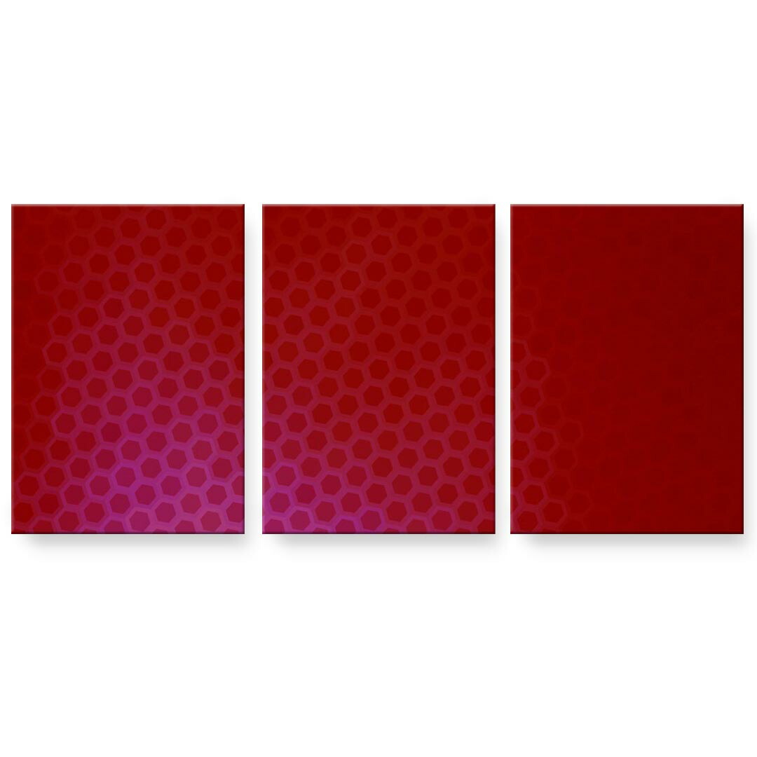アートパネル 3連 3枚セット 絵 絵画 飾り igsticker 594mmx420mm A2 フォト 壁掛け 木枠 インテリア おしゃれ 002040 シンプル　赤｜kabeコレ