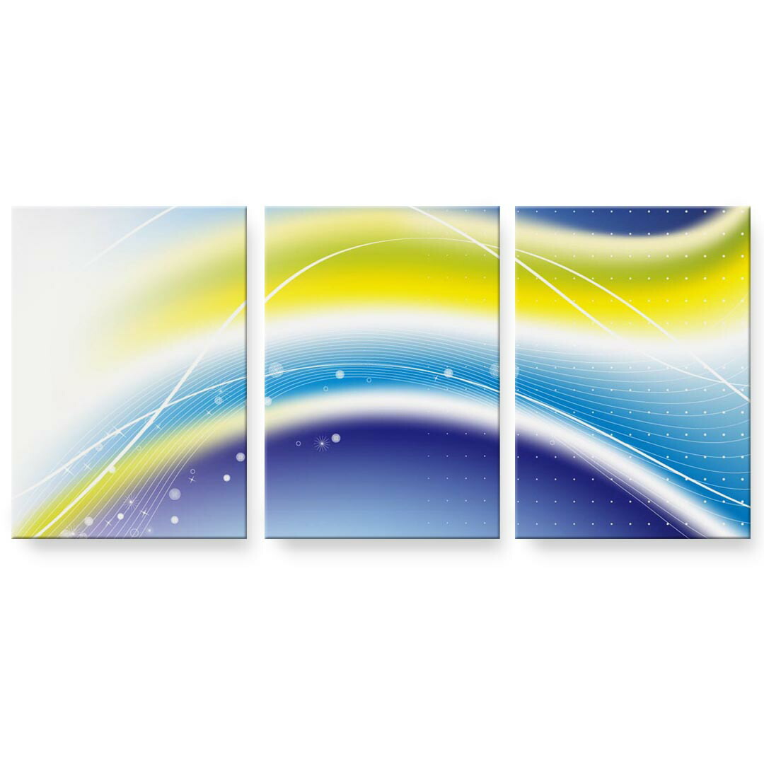 アートパネル 3連 3枚セット 絵 絵画 飾り igsticker 594mmx420mm A2 フォト 壁掛け 木枠 インテリア おしゃれ 002059 シンプル　青　黄色