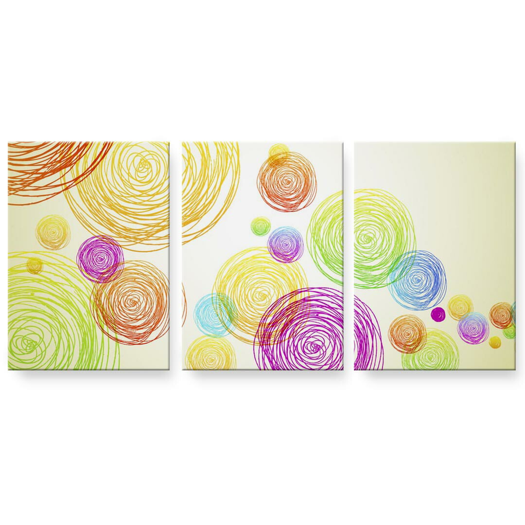 アートパネル 3連 3枚セット 絵 絵画 飾り igsticker 594mmx420mm A2 フォト 壁掛け 木枠 インテリア おしゃれ 002068 カラフル　シンプル