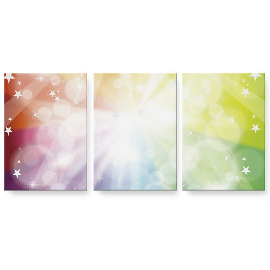 アートパネル 3連 3枚セット 絵 絵画 飾り igsticker 594mmx420mm A2 フォト 壁掛け 木枠 インテリア おしゃれ 002112 カラフル　キラキラ