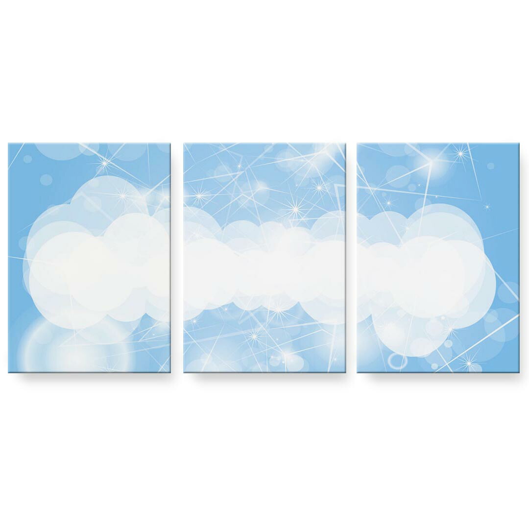 アートパネル 3連 3枚セット 絵 絵画 飾り igsticker 594mmx420mm A2 フォト 壁掛け 木枠 インテリア おしゃれ 002151 キラキラ　青