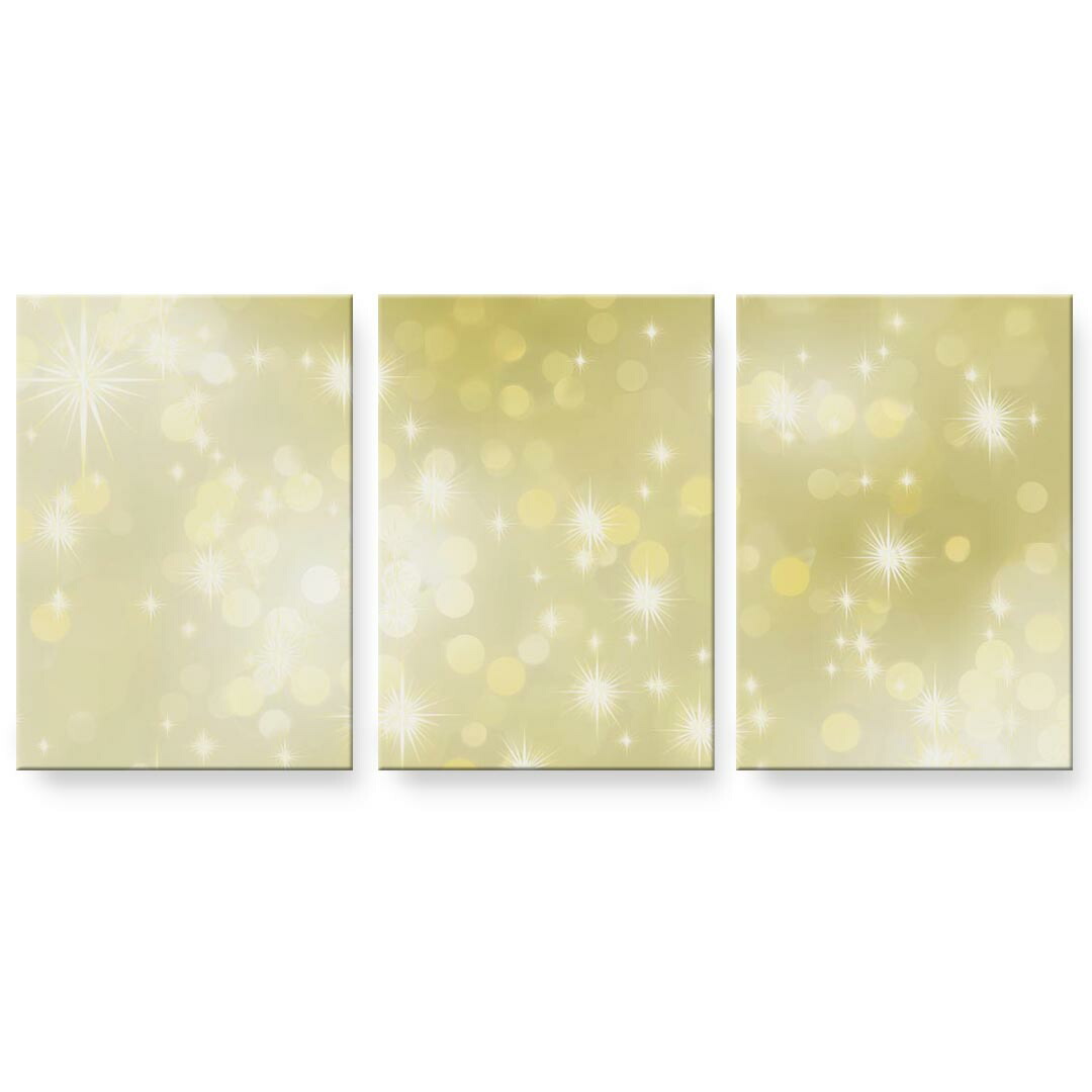 アートパネル 3連 3枚セット 絵 絵画 飾り igsticker 594mmx420mm A2 フォト 壁掛け 木枠 インテリア おしゃれ 002166 キラキラ　ゴールド｜kabeコレ