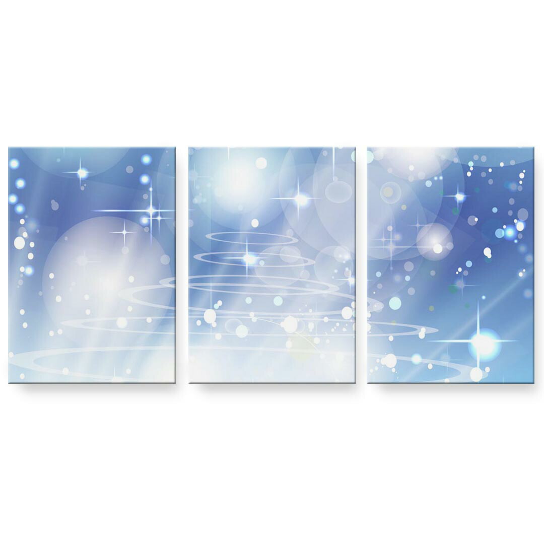 アートパネル 3連 3枚セット 絵 絵画 飾り igsticker 594mmx420mm A2 フォト 壁掛け 木枠 インテリア おしゃれ 002190 模様　青　キラキラ