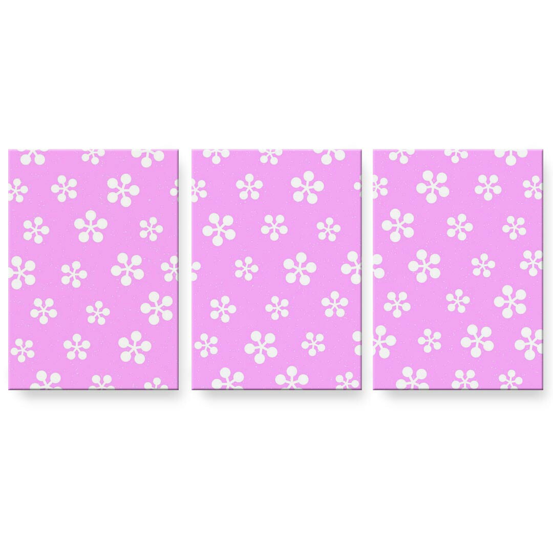 アートパネル 3連 3枚セット 絵 絵画 飾り igsticker 594mmx420mm A2 フォト 壁掛け 木枠 インテリア おしゃれ 002363 花　　ピンク