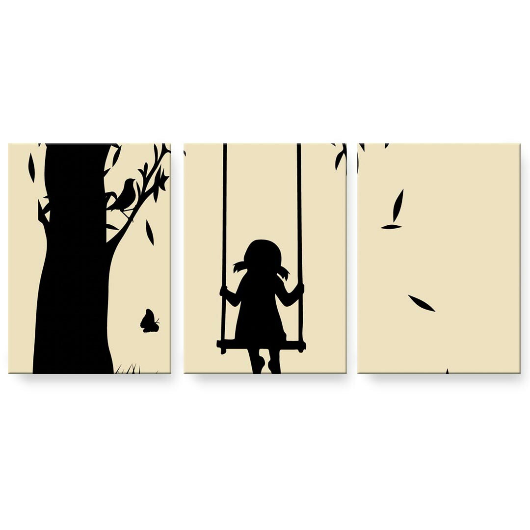 アートパネル 3連 3枚セット 絵 絵画 飾り igsticker 594mmx420mm A2 フォト 壁掛け 木枠 インテリア おしゃれ 002460 人物　イラスト　風景