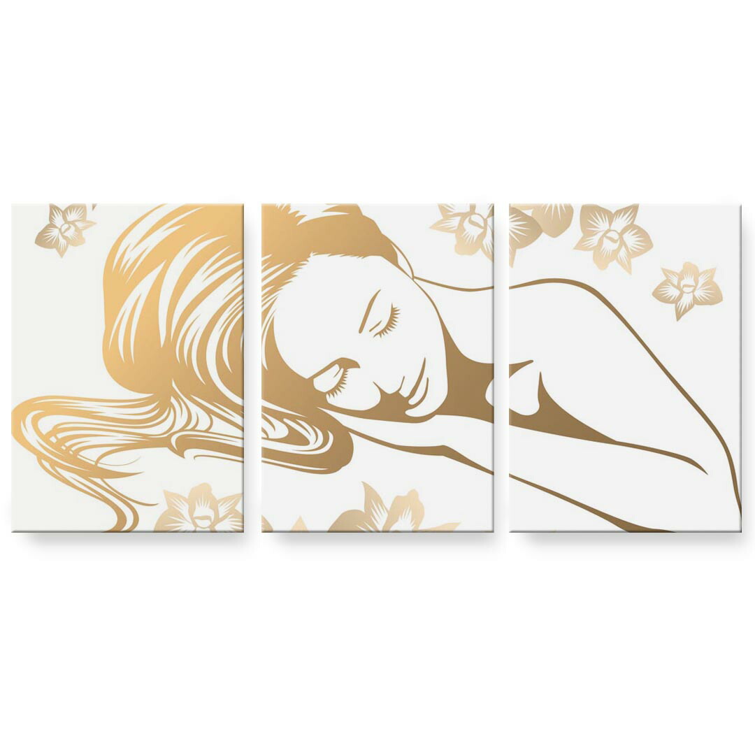 アートパネル 3連 3枚セット 絵 絵画 飾り igsticker 594mmx420mm A2 フォト 壁掛け 木枠 インテリア おしゃれ 002634 人物　花　イラスト