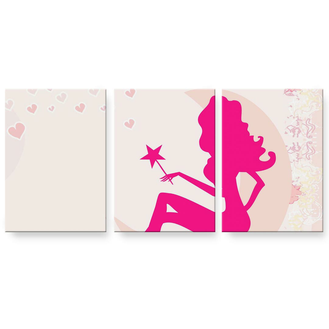 アートパネル 3連 3枚セット 絵 絵画 飾り igsticker 594mmx420mm A2 フォト 壁掛け 木枠 インテリア おしゃれ 002644 人物　ハート　ガーリー