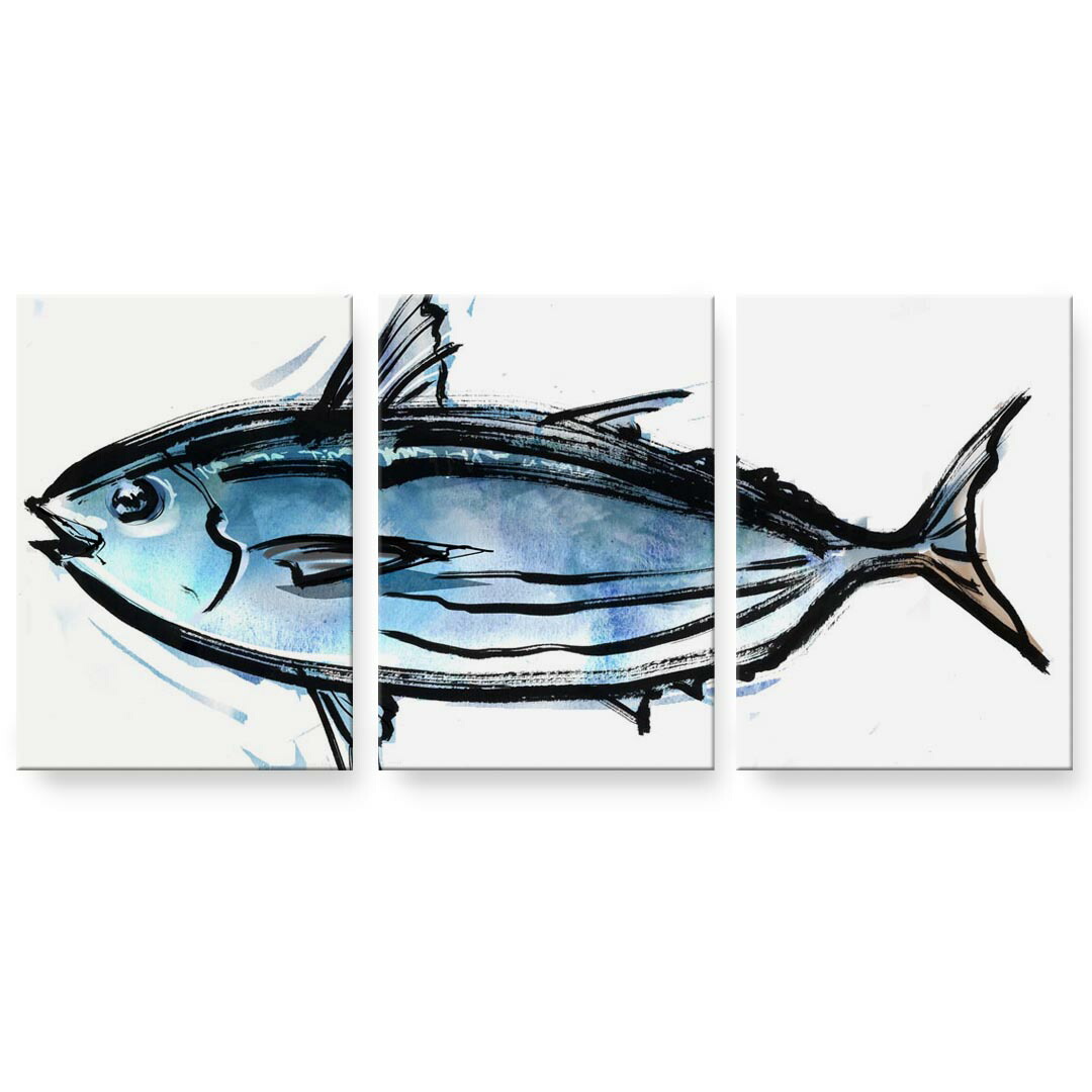 アートパネル 絵 絵画 飾り 選べるサイズ 594×841mm A1 3枚セット セット物 モダン 玄関 写真 フォト インテリア おしゃれ 002649 魚　イラスト