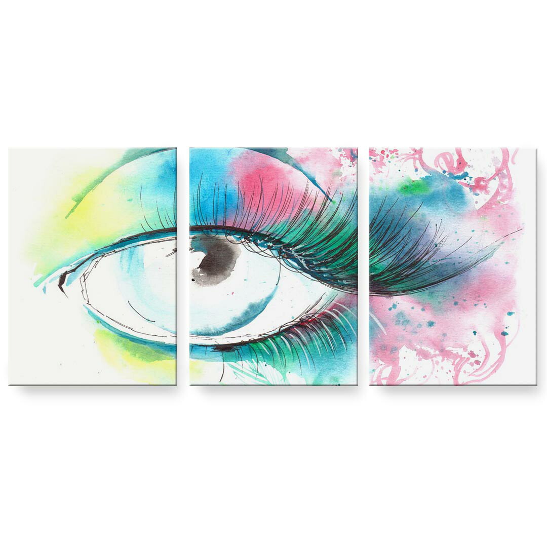 アートパネル 3連 3枚セット 絵 絵画 飾り igsticker 594mmx420mm A2 フォト 壁掛け 木枠 インテリア おしゃれ 002705 メイク　おしゃれ　カラフル
