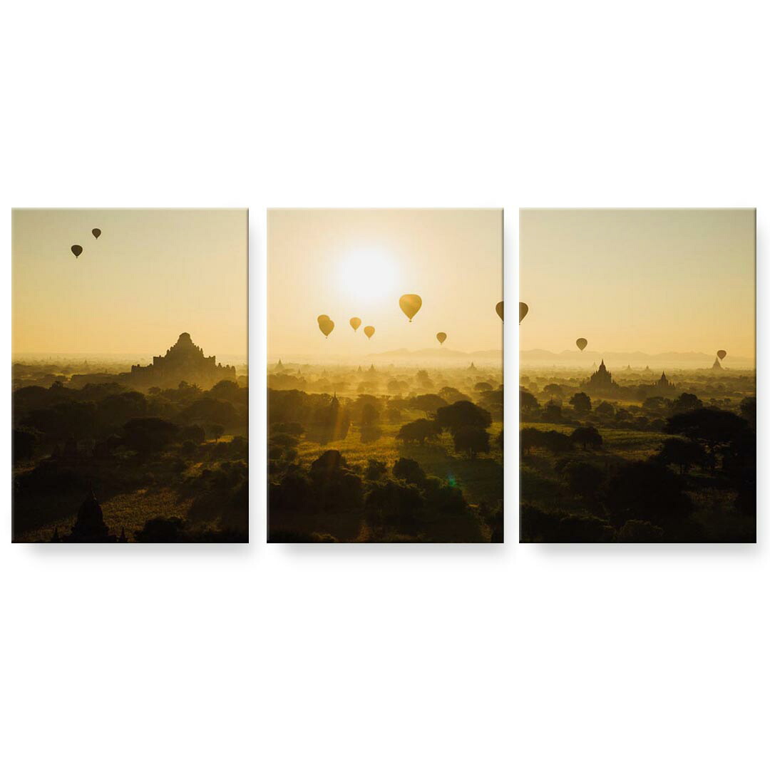 アートパネル 絵 絵画 飾り 選べるサイズ 594×841mm A1 3枚セット セット物 モダン 玄関 写真 フォト インテリア おしゃれ 022938 風景　空　気球 16,132円