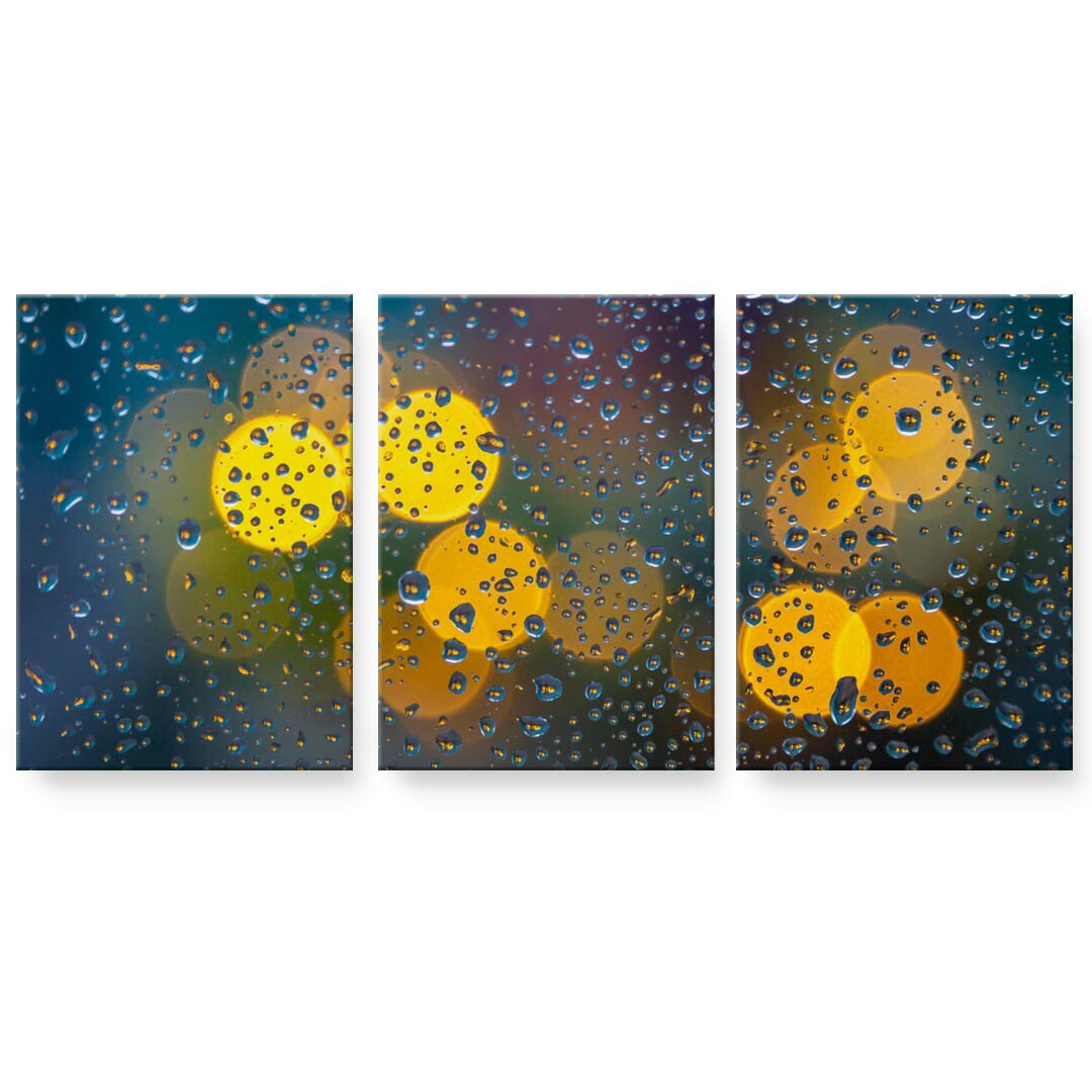 作物ダイアログボックス 3連 3枚仕掛ける 絵  絵図  飾り付け igsticker 594mmx420粍 A2  映し絵 飾り付け 木枠 室内装飾 かっこ良い   023000  雨 第八芸術 アートパネル・アートボード-壁紙・装飾フィルム