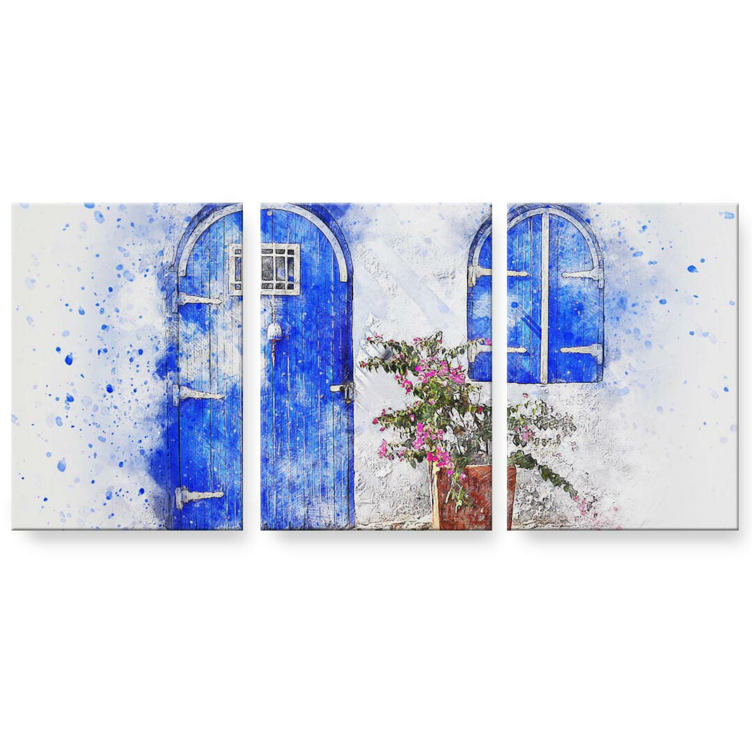 アートパネル 3連 3枚セット 絵 絵画 飾り igsticker 594mmx420mm A2 フォト 壁掛け 木枠 インテリア おしゃれ 023231 花　イラスト　水彩