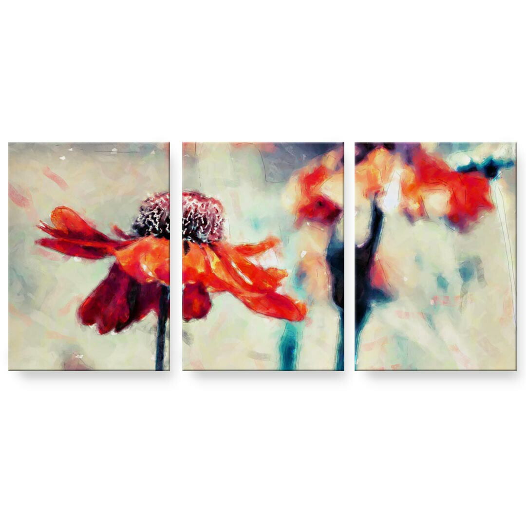 アートパネル 絵 絵画 飾り 選べるサイズ 594×841mm A1 3枚セット セット物 モダン 玄関 写真 フォト インテリア おしゃれ 023317 花　フラワー　ペイント
