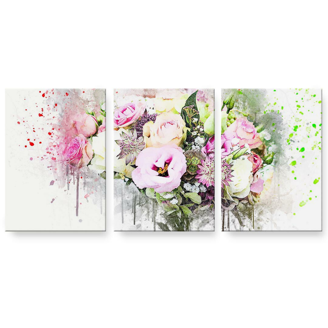 作物ダイアログボックス 3連 3枚仕掛ける 絵  絵図  飾り付け igsticker 594mmx420粍 A2  映し絵 飾り付け 木枠 室内装飾 かっこ良い   023343  花 お花 えの具 壁紙・装飾フィルム-アートパネル・アートボード-インテリア・寝具・収納