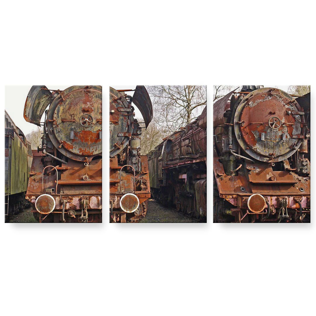 作物ダイアログボックス 3連 3枚仕掛ける 絵  絵図  飾り付け igsticker 594mmx420粍 A2  映し絵 飾り付け 木枠 室内装飾 かっこ良い   023532  政府機関車 路面電車 第八芸術 壁紙・装飾フィルム-アートパネル・アートボード-インテリア・寝具・収納