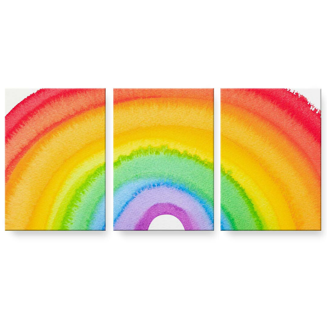 アートパネル 3連 3枚セット 絵 絵画 飾り igsticker 594mmx420mm A2 フォト 壁掛け 木枠 インテリア おしゃれ 023713 虹　レインボー