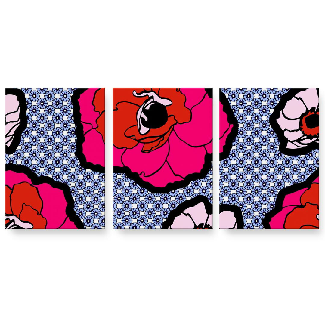 作物ダイアログボックス 3連 3枚仕掛ける 絵  絵図  飾り付け igsticker 594mmx420粍 A2  映し絵 飾り付け 木枠 室内装飾 かっこ良い   023960  花 お花 一点 アートパネル・アートボード-壁紙・装飾フィルム-インテリア・寝具・収納