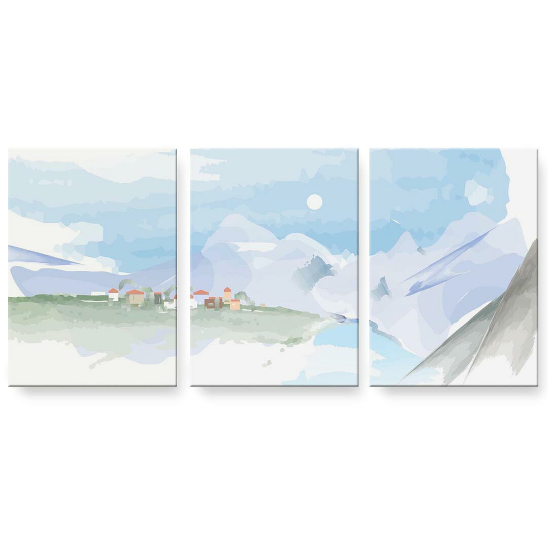 作物ダイアログボックス 3連 3枚仕掛ける 絵  絵図  飾り付け igsticker 594mmx420粍 A2  映し絵 飾り付け 木枠 室内装飾 かっこ良い   024022 インテリア・寝具・収納-アートパネル・アートボード