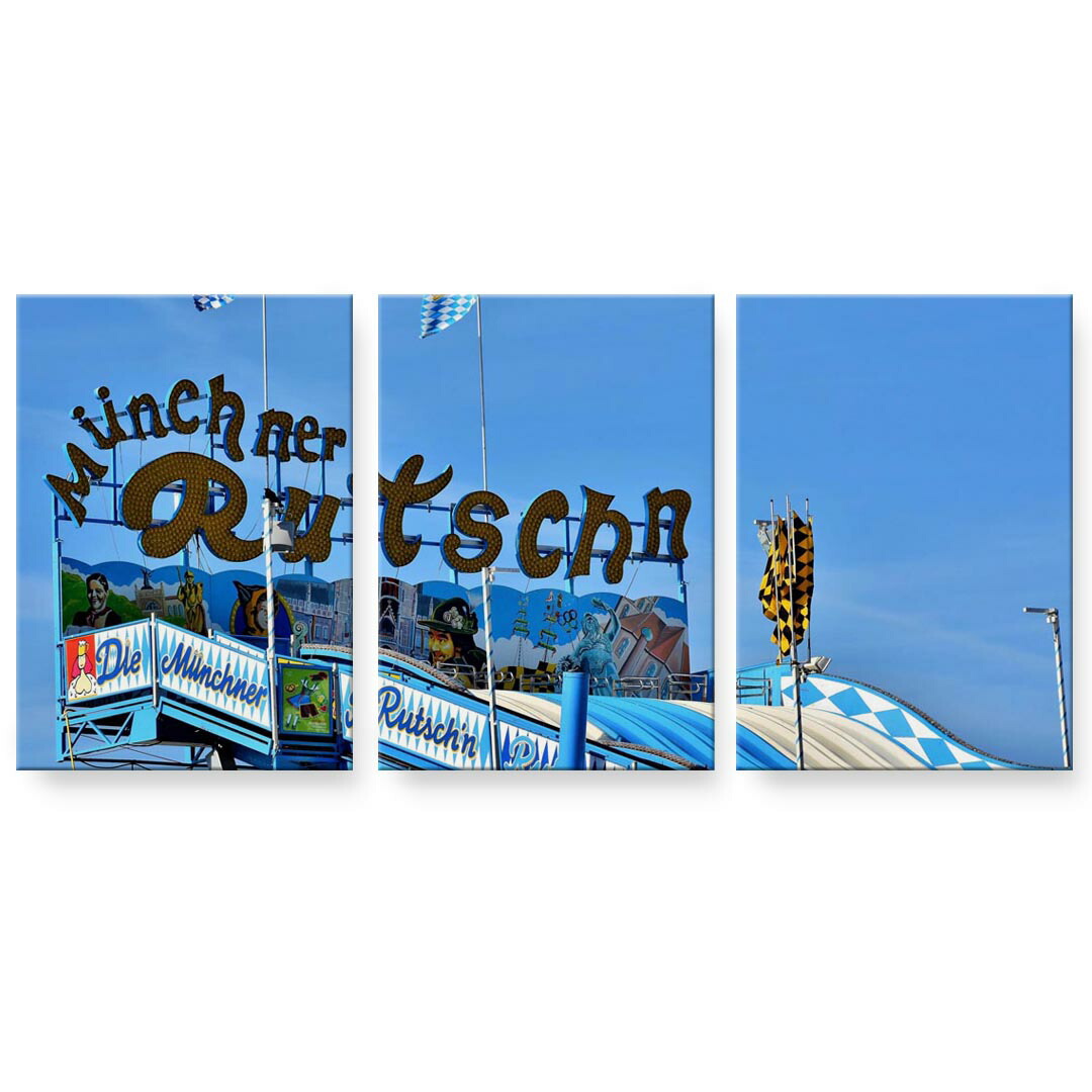 アートパネル 3連 3枚セット 絵 絵画 飾り igsticker 594mmx420mm A2 フォト 壁掛け 木枠 インテリア おしゃれ 025651 滑り台　乗り物　写真｜kabeコレ