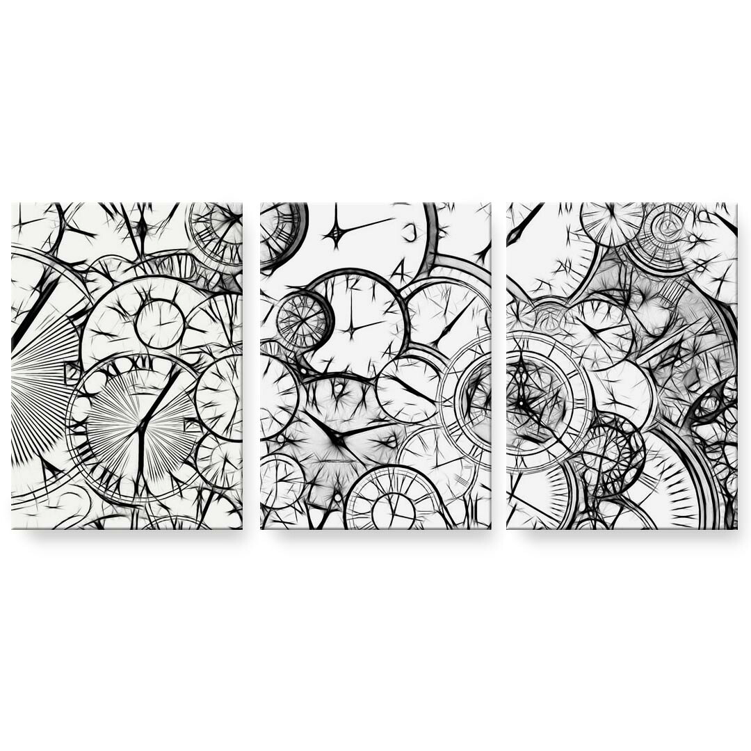 アートパネル 3連 3枚セット 絵 絵画 飾り igsticker 594mmx420mm A2 フォト 壁掛け 木枠 インテリア おしゃれ 025890 時計　時間 9,728円