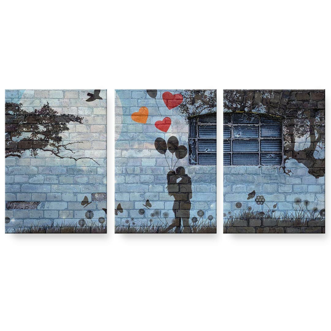 作物ダイアログボックス 3連 3枚仕掛ける 絵  絵図  飾り付け igsticker 594mmx420粍 A2  映し絵 飾り付け 木枠 室内装飾 かっこ良い   025937   壁 ウォール作物 ハート形 好一対 壁紙・装飾フィルム-アートパネル・アートボード