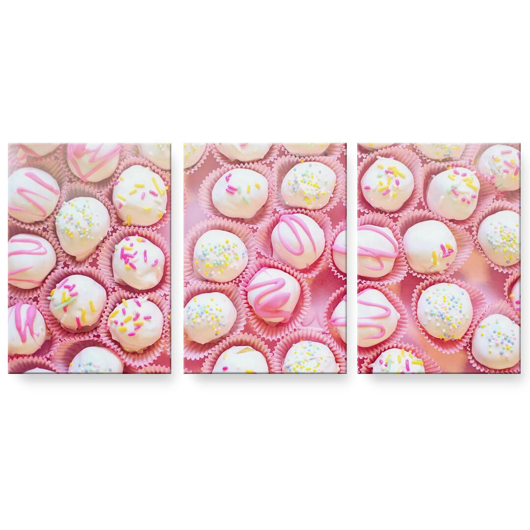 アートパネル 3連 3枚セット 絵 絵画 飾り igsticker 594mmx420mm A2 フォト 壁掛け 木枠 インテリア おしゃれ 025956 スイーツ　デザート　ケーキ