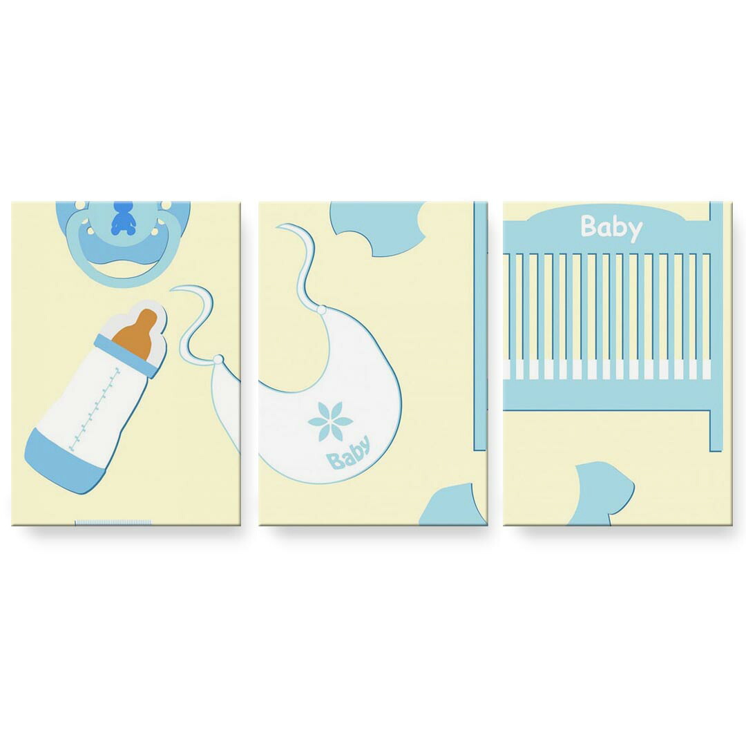 アートパネル 3連 3枚セット 絵 絵画 飾り igsticker 594mmx420mm A2 フォト 壁掛け 木枠 インテリア おしゃれ 026054 赤ちゃん　男の子　ベビー｜kabeコレ