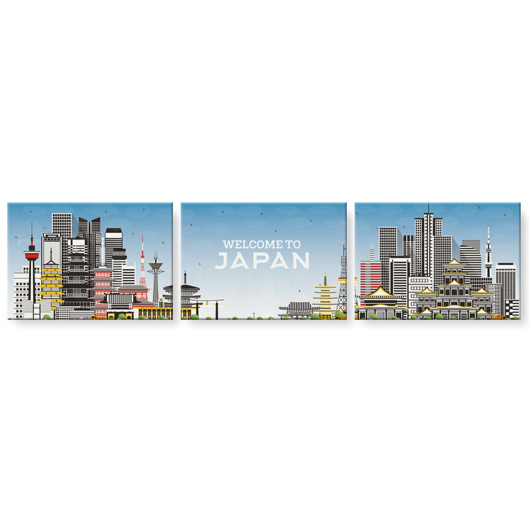 作物ダイアログボックス 3連 3枚仕掛けるC 絵  絵図  飾り付け igsticker 594mmx420粍 A2  映し絵 飾り付け 木枠 室内装飾 かっこ良い  日本 営造物 033034 インテリア・寝具・収納-壁紙・装飾フィルム