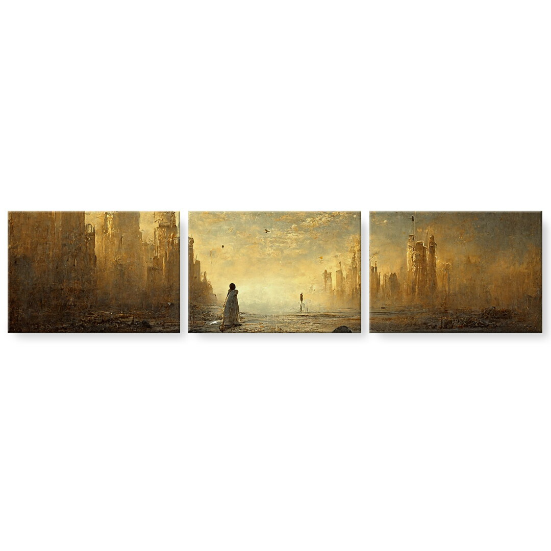 アートパネル 3連 3枚セットC 絵 絵画 飾り igsticker 594mmx420mm A2 フォト 壁掛け 木枠 インテリア おしゃれ 都市 アート　033086 9,600円