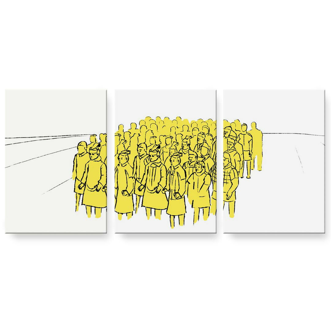 作物ダイアログボックス 3連 3枚仕掛ける 絵  絵図  飾り付け igsticker 594mmx420粍 A2  映し絵 飾り付け 木枠 室内装飾 かっこ良い   014410  重要人物 黄味がかった 壁紙・装飾フィルム-インテリア・寝具・収納