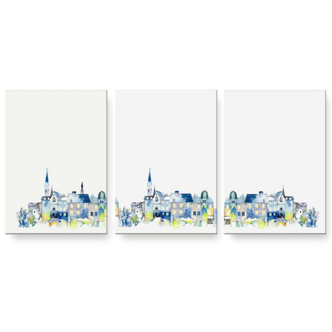 アートパネル 3連 3枚セット 絵 絵画 飾り igsticker 594mmx420mm A2 フォト 壁掛け 木枠 インテリア おしゃれ 014656 風景　景色　カラフル